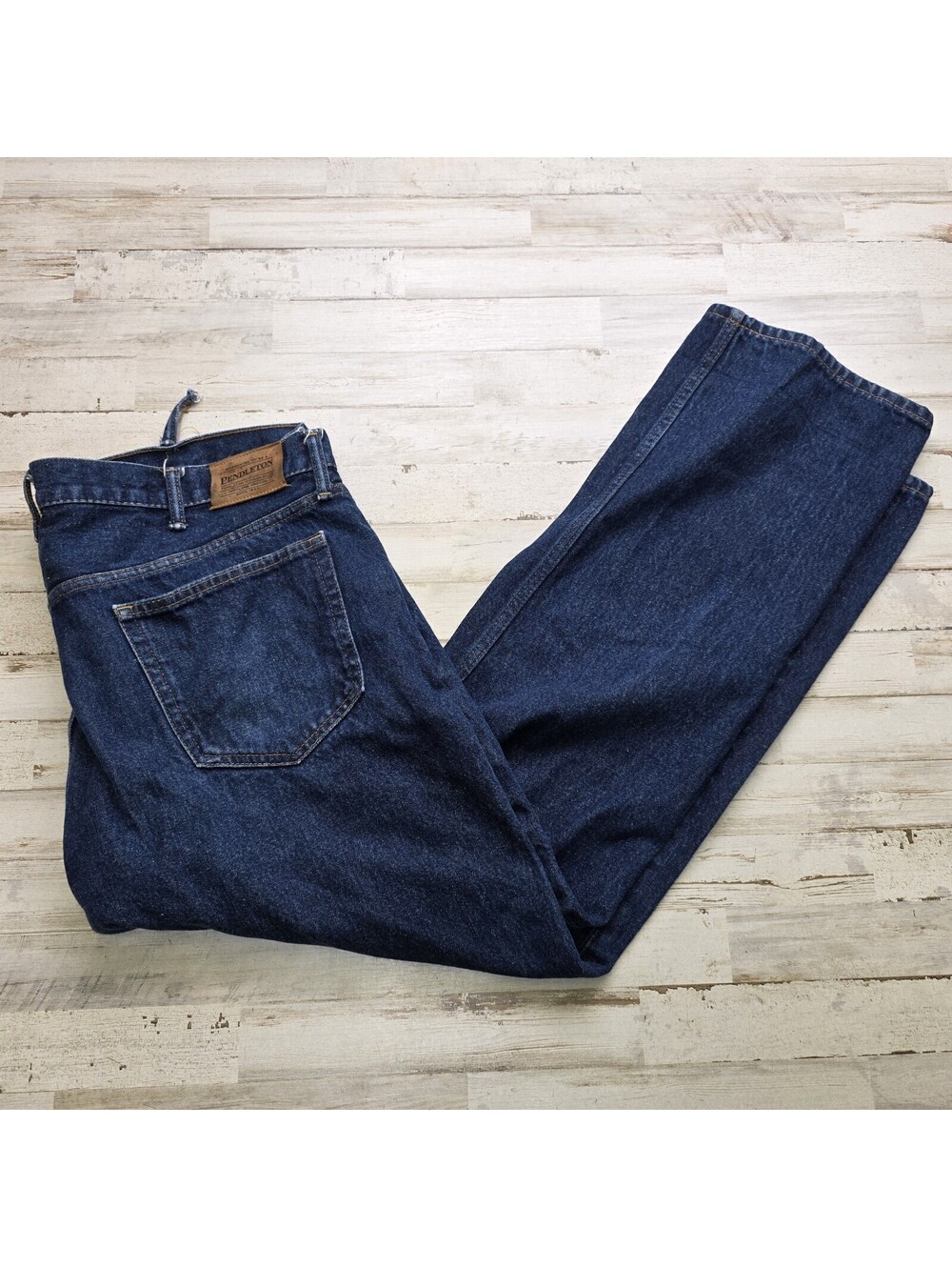VTG Pendleton Denim Dark Blue Jeans Mens 42x30 (busted belt loop)